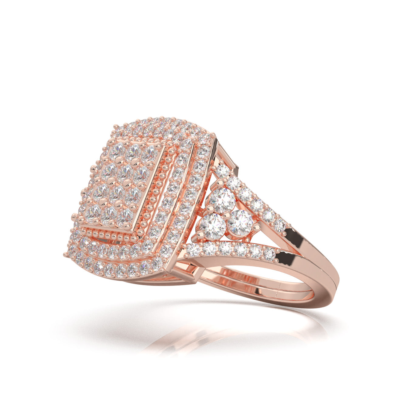 1.20 ct Natural Diamond Engagement Rings in 10k Rose Gold