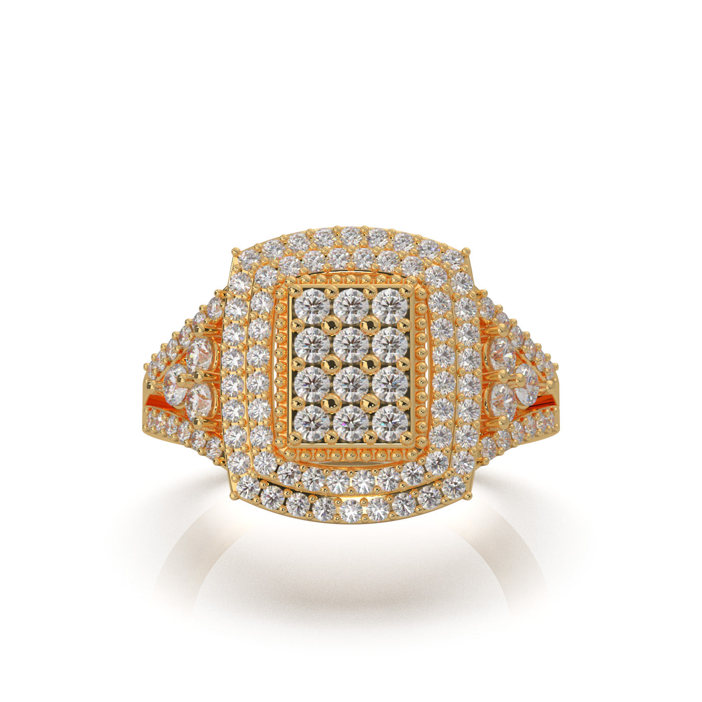 1.20 ct Moissanite Engagement Rings in 14k Yellow Gold