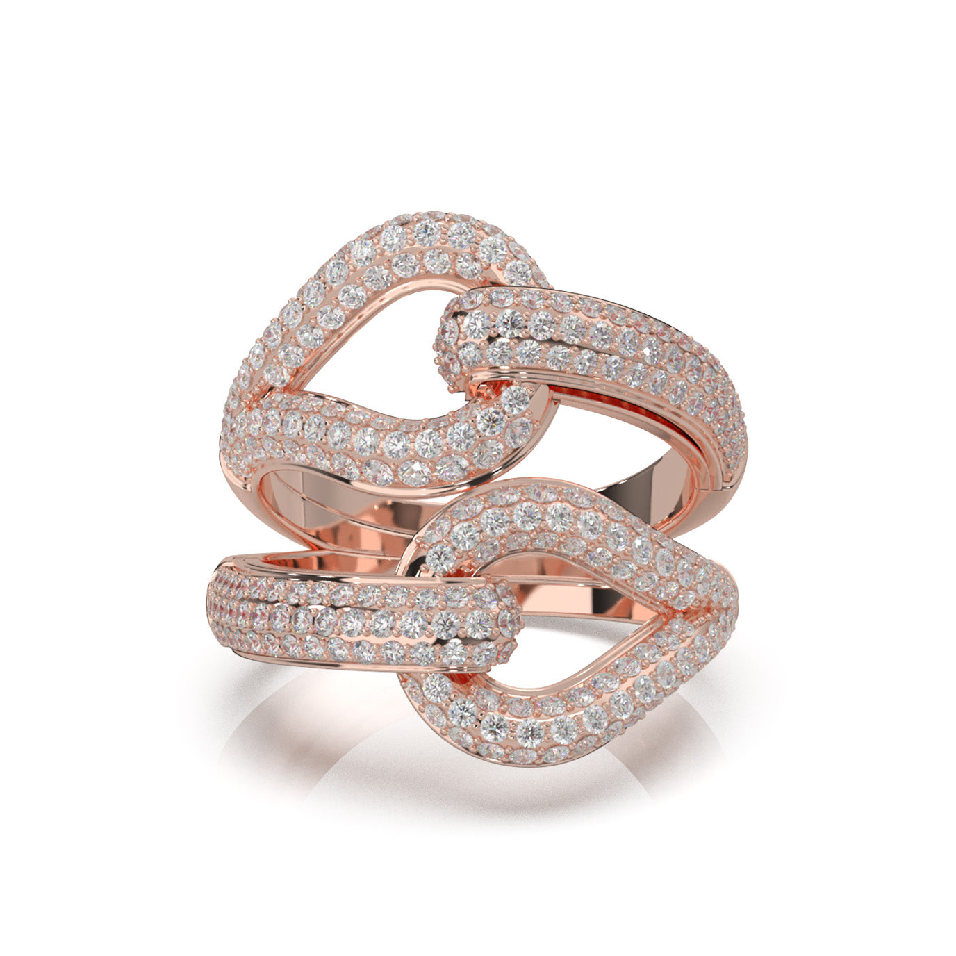 1.60 ct Moissanite Fancy Rings in 14k Rose Gold