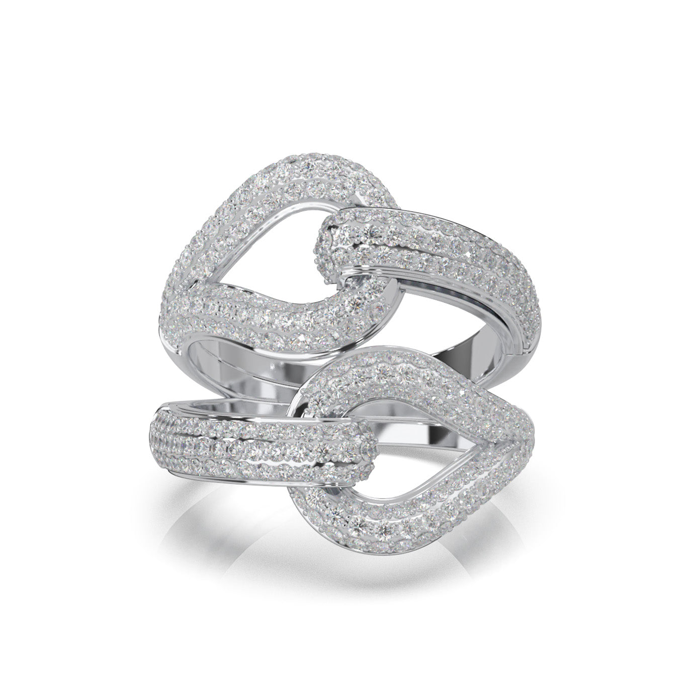 1.60 ct Natural Diamond Fancy Rings in 14k White Gold