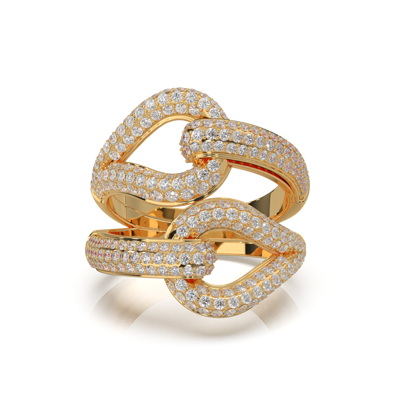 1.60 ct Moissanite Fancy Rings in 10k Yellow Gold