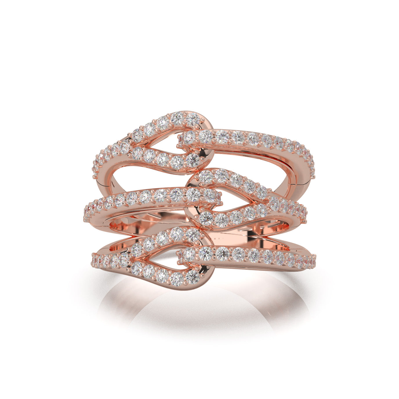 1.00 ct Moissanite Fancy Rings in 14k Rose Gold