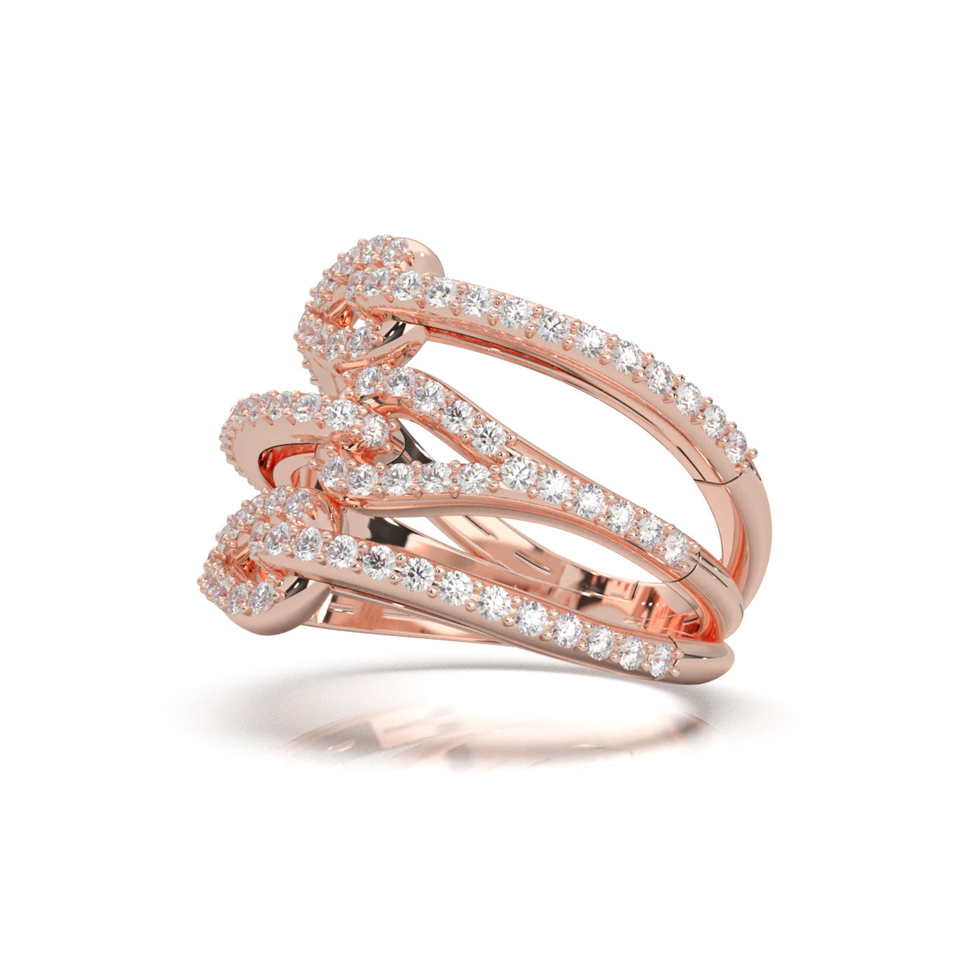 1.00 ct Lab Grown Diamond Fancy Rings in 14k Rose Gold