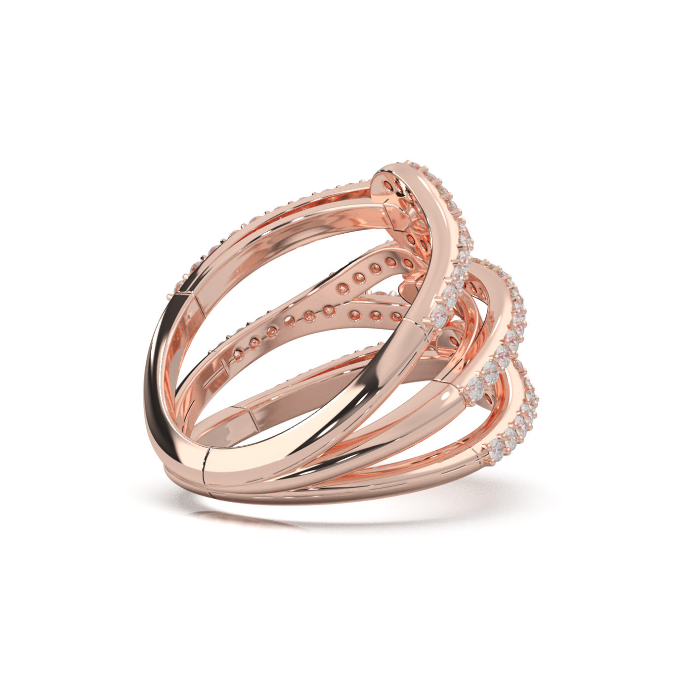 1.00 ct Moissanite Fancy Rings in 14k Rose Gold