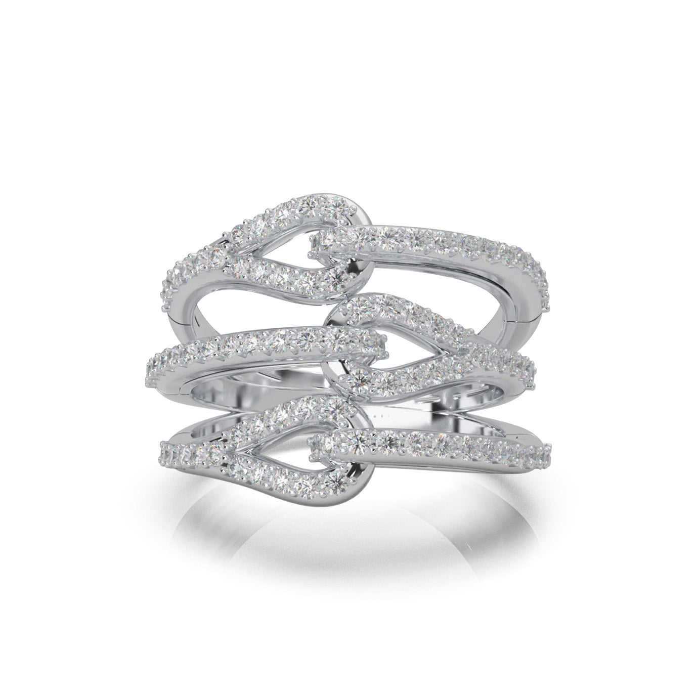 1.00 ct Natural Diamond Fancy Rings in 14k White Gold