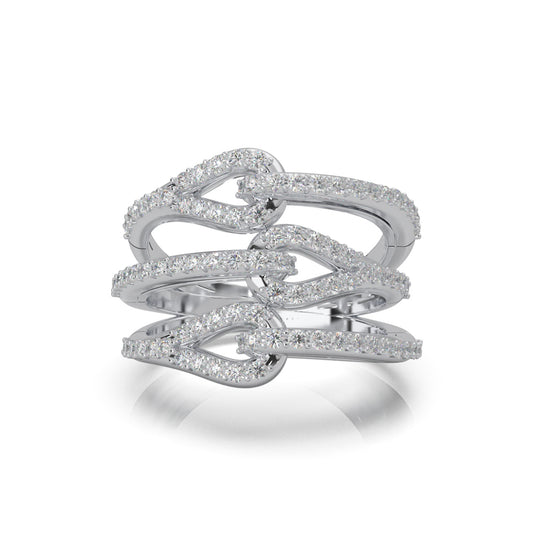 1.00 ct Natural Diamond Fancy Rings in 10k White Gold