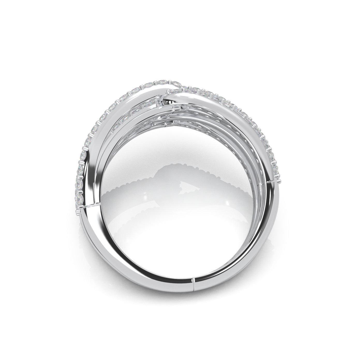 1.00 ct Natural Diamond Fancy Rings in 14k White Gold