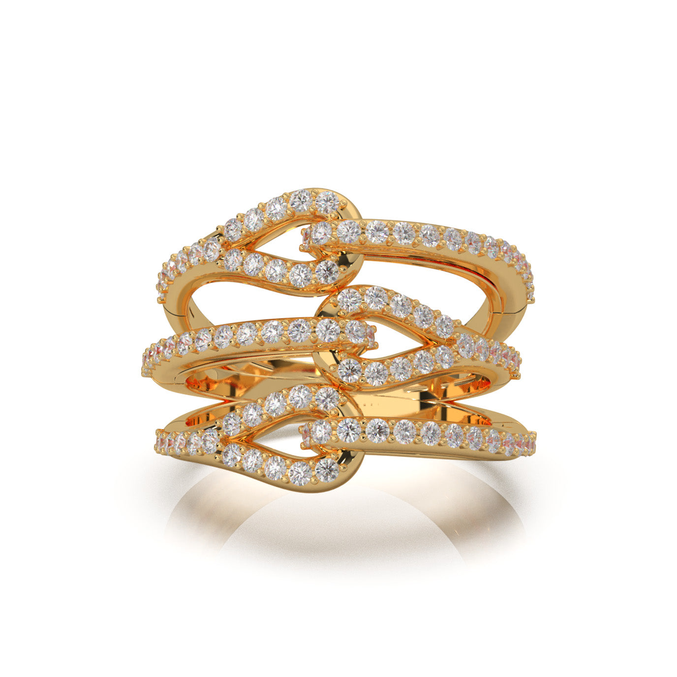 1.00 ct Moissanite Fancy Rings in 10k Yellow Gold