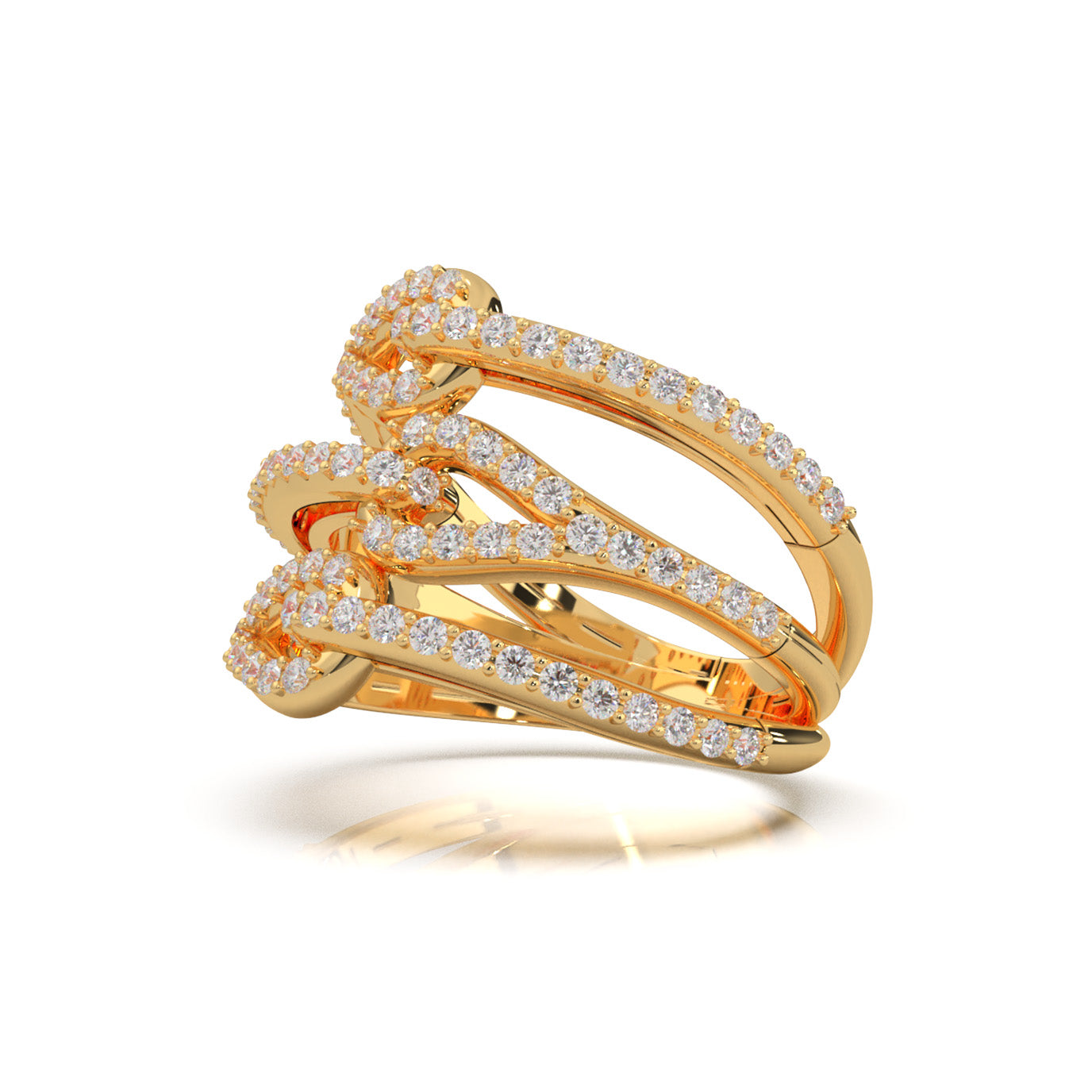 1.00 ct Natural Diamond Fancy Rings in 14k Yellow Gold