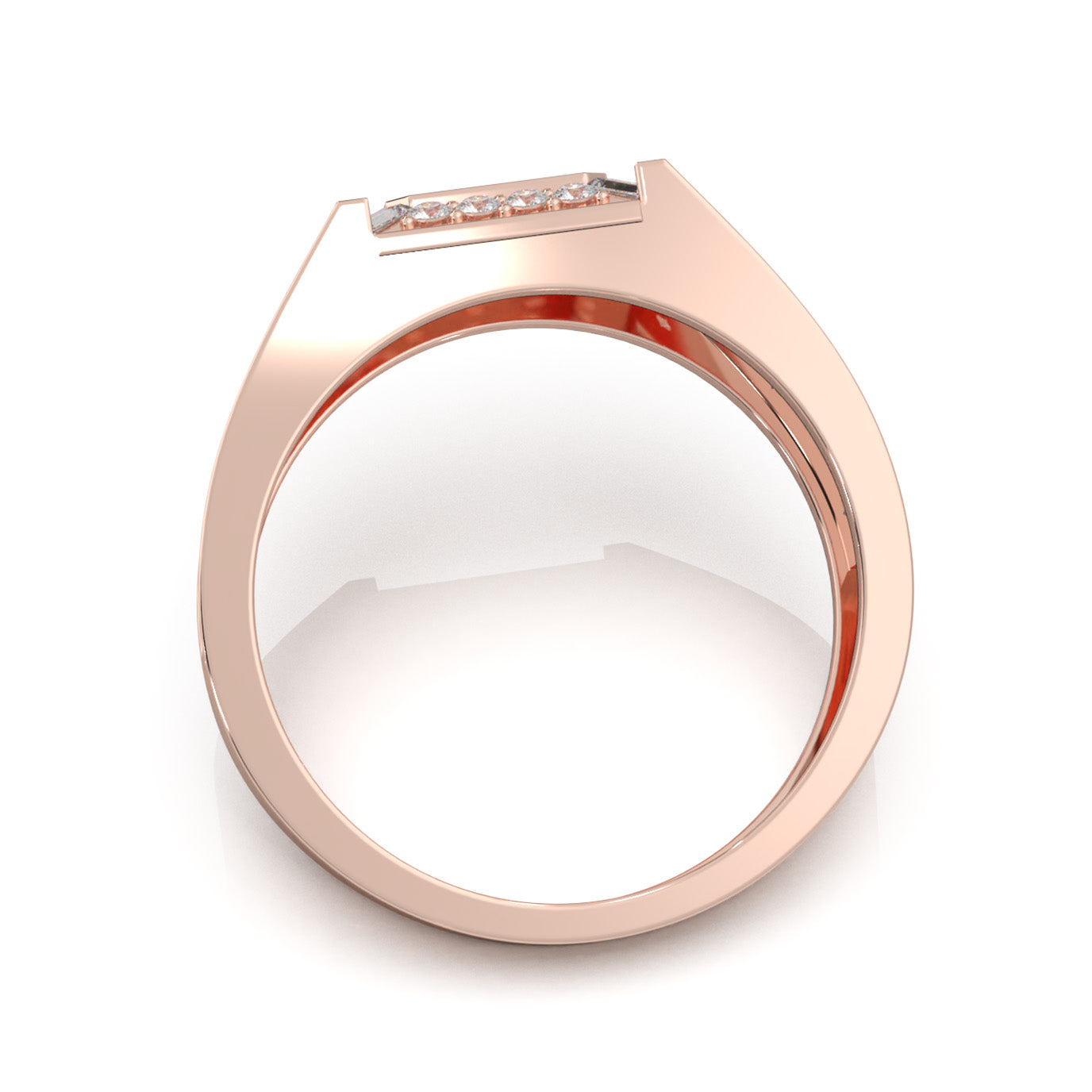 0.66 ct Natural Diamond Mens Rings in 14k Rose Gold