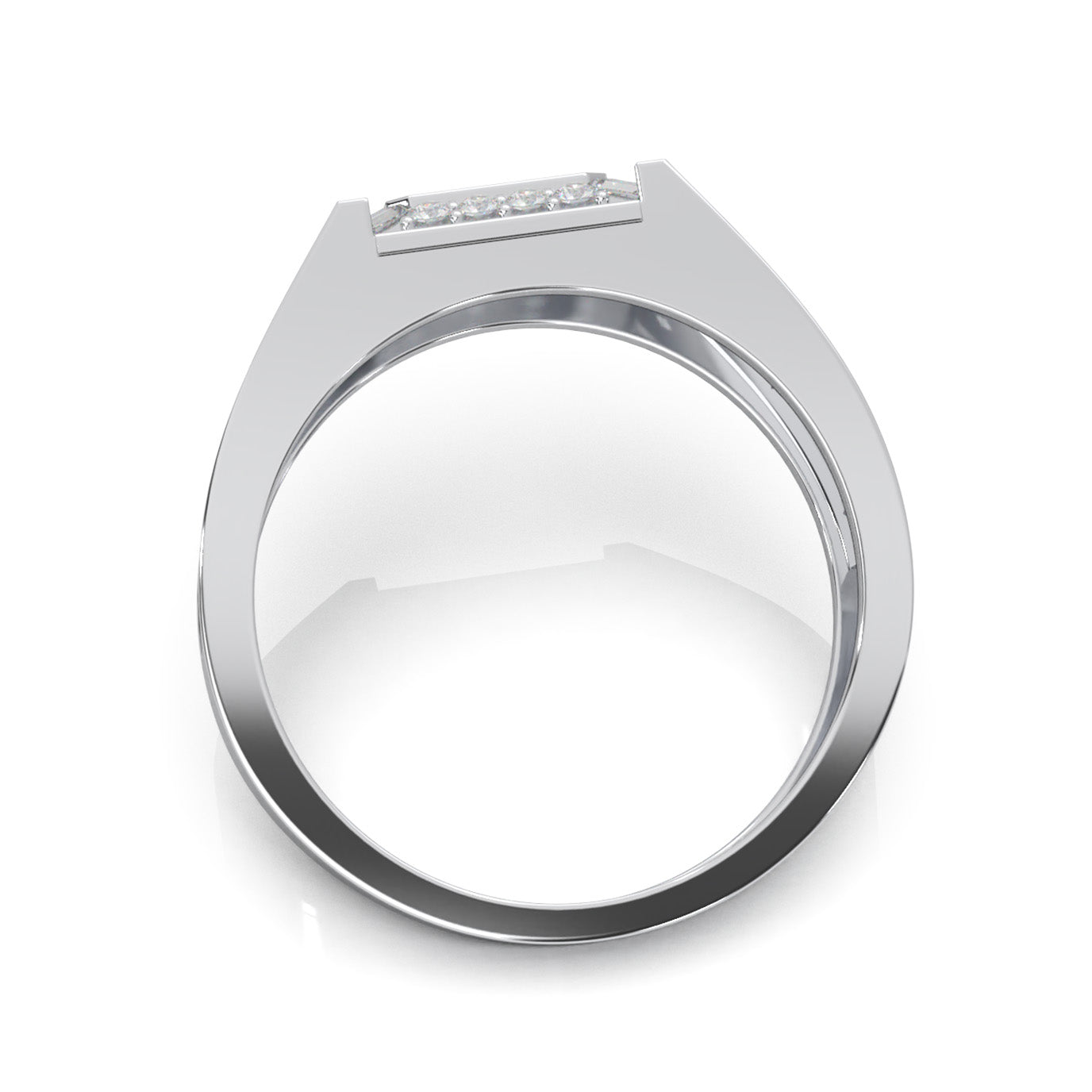 0.66 ct Natural Diamond Mens Rings in 14k White Gold