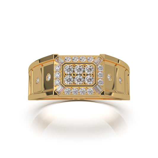 0.66 ct Natural Diamond Mens Rings in 10k Yellow Gold