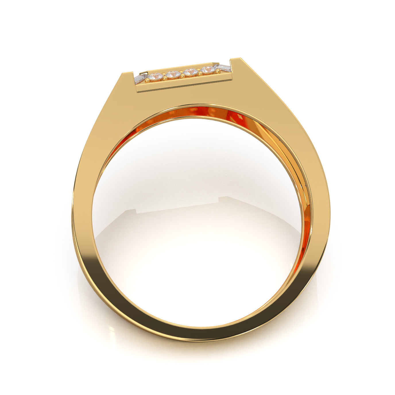 0.66 ct Moissanite Mens Rings in 14k Yellow Gold