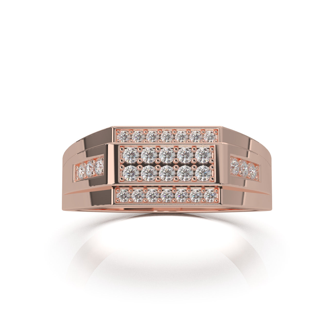 0.50 ct Natural Diamond Mens Rings in 14k Rose Gold