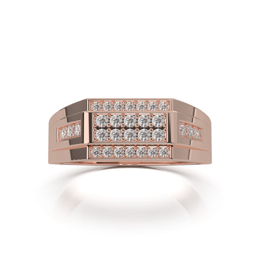 0.50 ct Natural Diamond Mens Rings in 14k Rose Gold