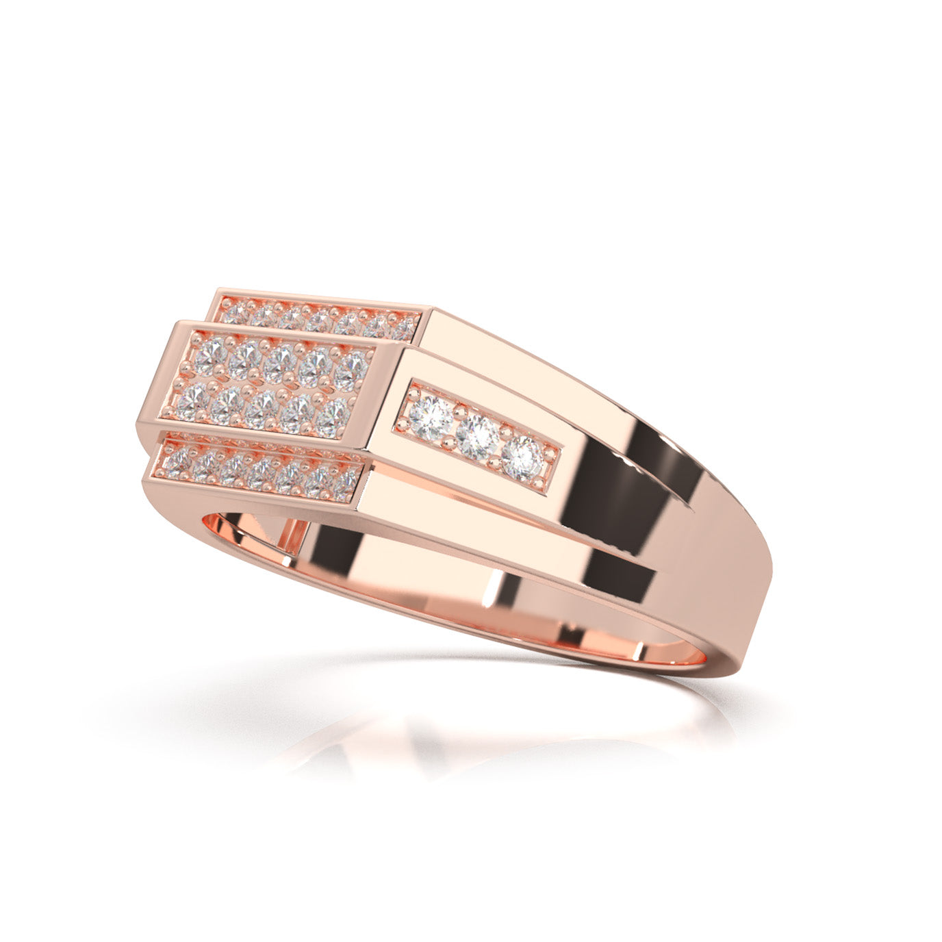 0.50 ct Natural Diamond Mens Rings in 10k Rose Gold