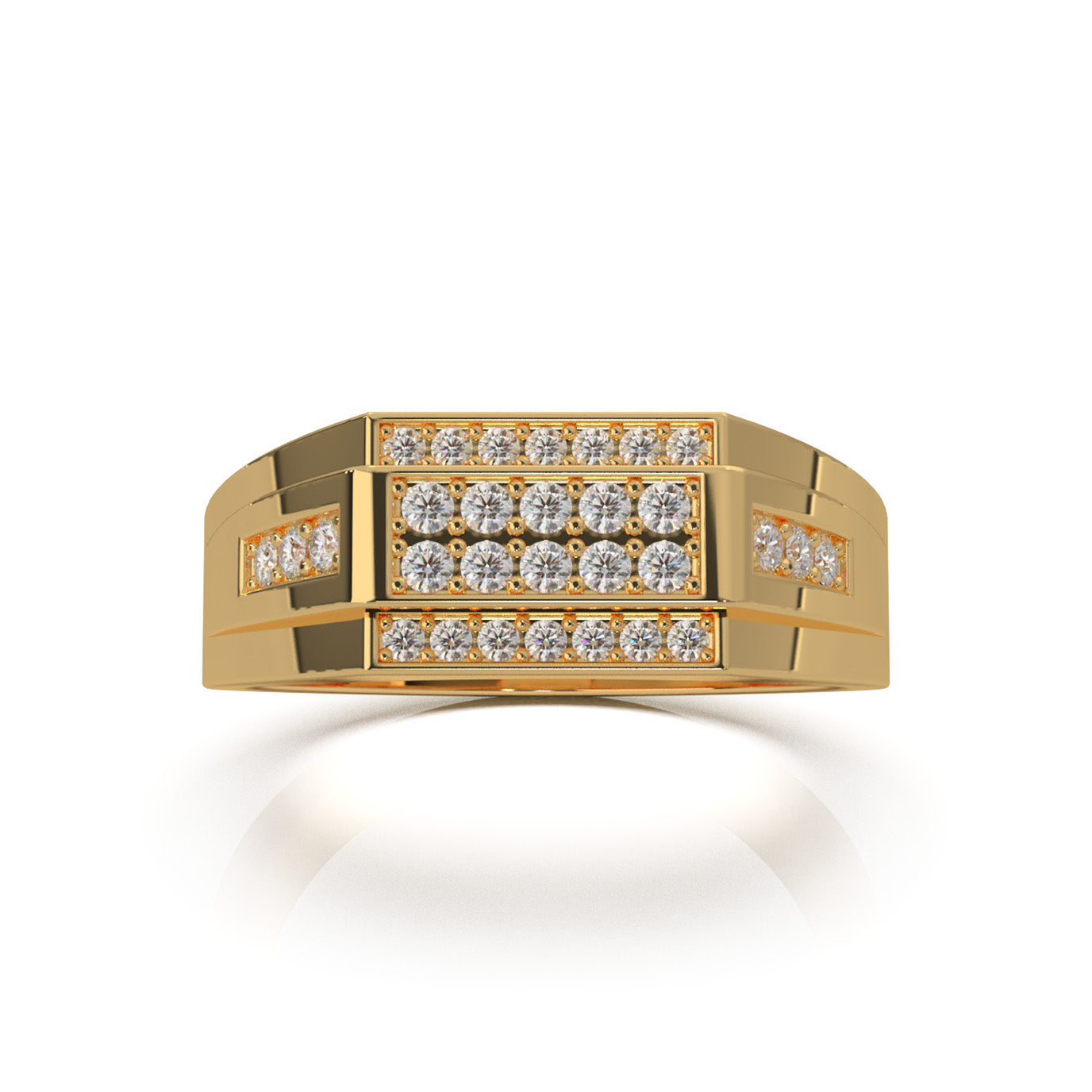0.50 ct Moissanite Mens Rings in 10k Yellow Gold