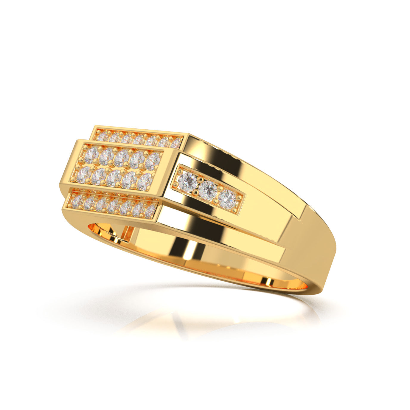 0.50 ct Moissanite Mens Rings in 10k Yellow Gold