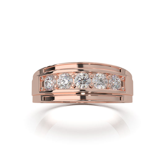 1.00 ct Lab Grown Diamond Wedding Bands in 14k Rose Gold