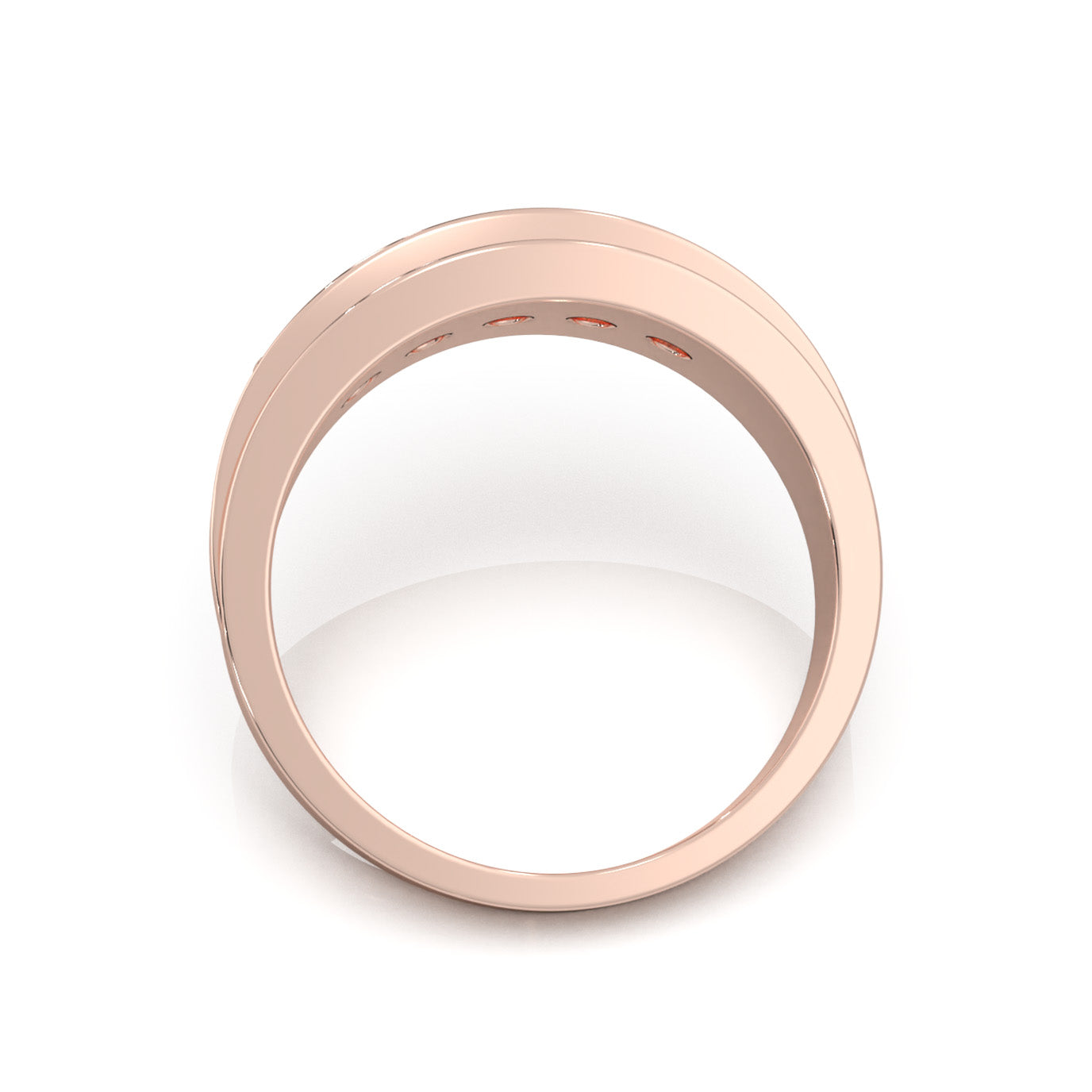 1.00 ct Natural Diamond Wedding Bands in 10k Rose Gold
