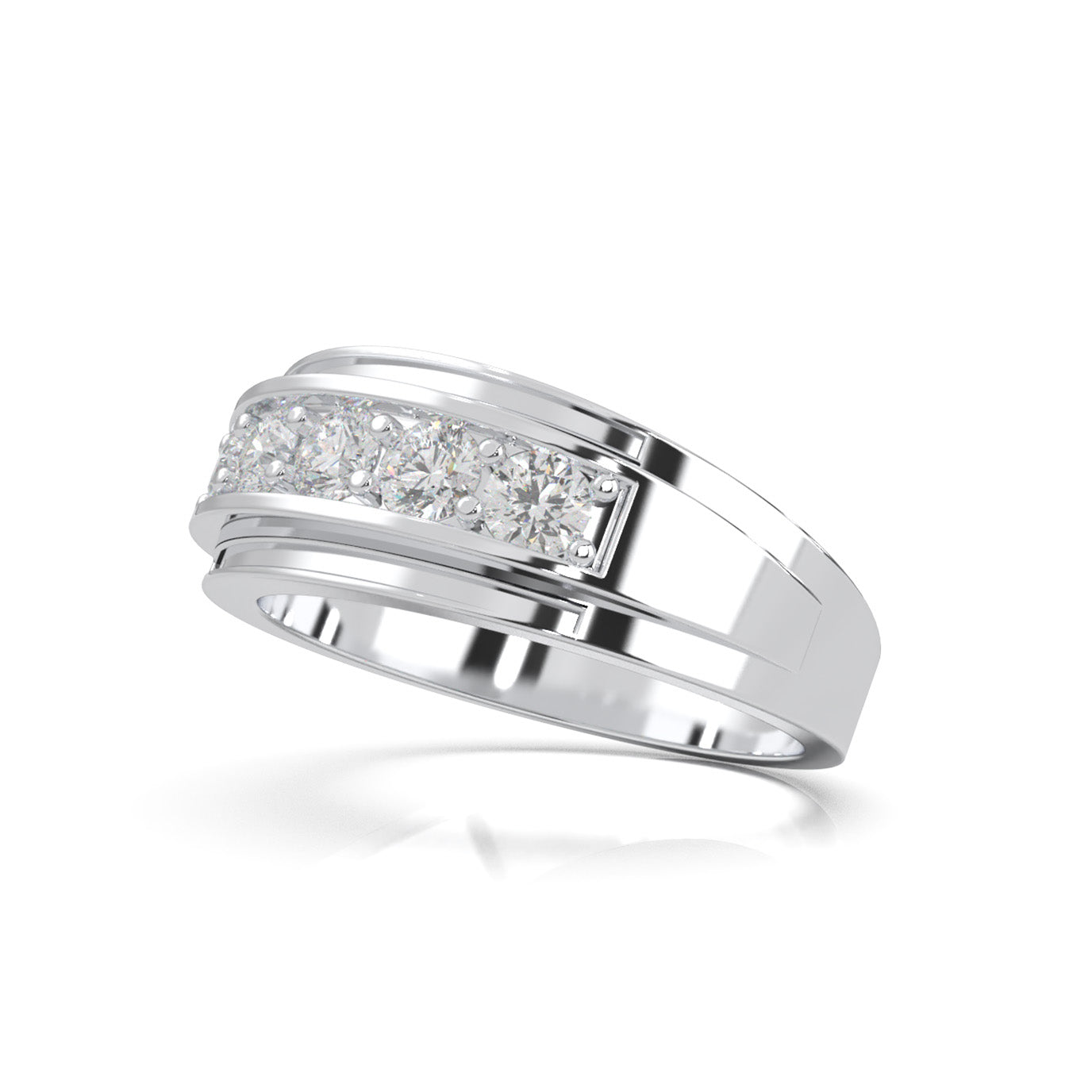 1.00 ct Moissanite Wedding Bands in 14k White Gold