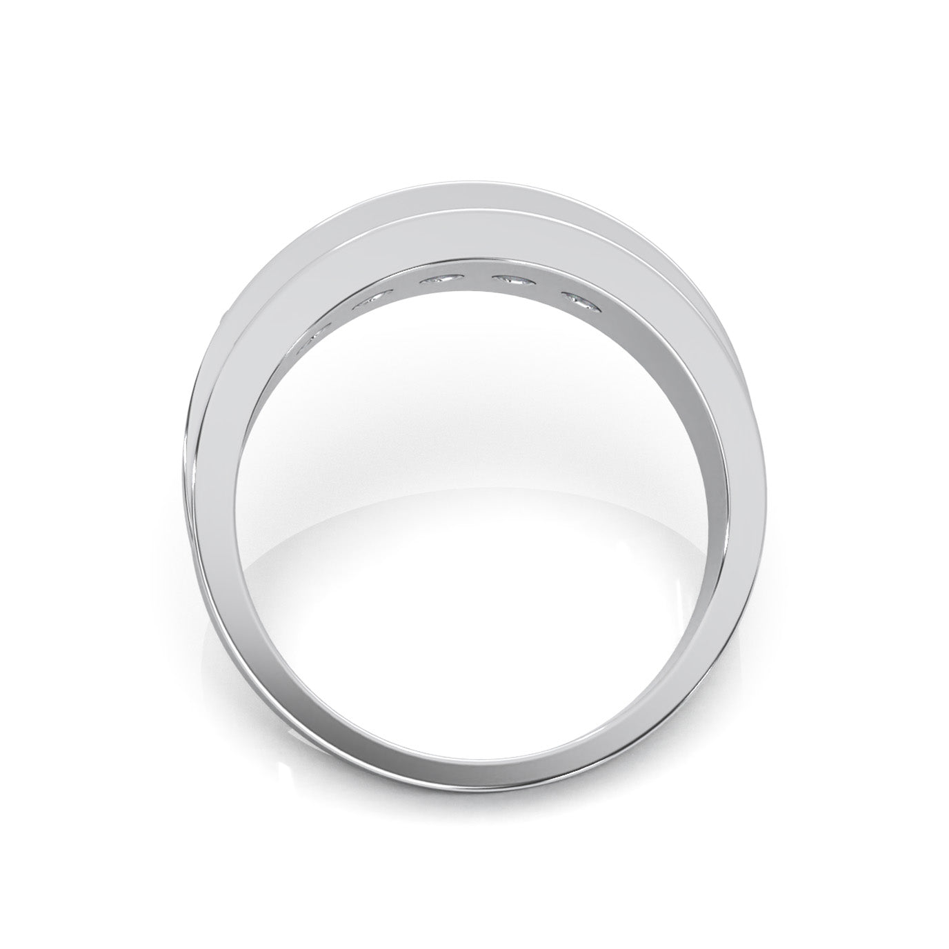 1.00 ct Natural Diamond Wedding Bands in 10k White Gold
