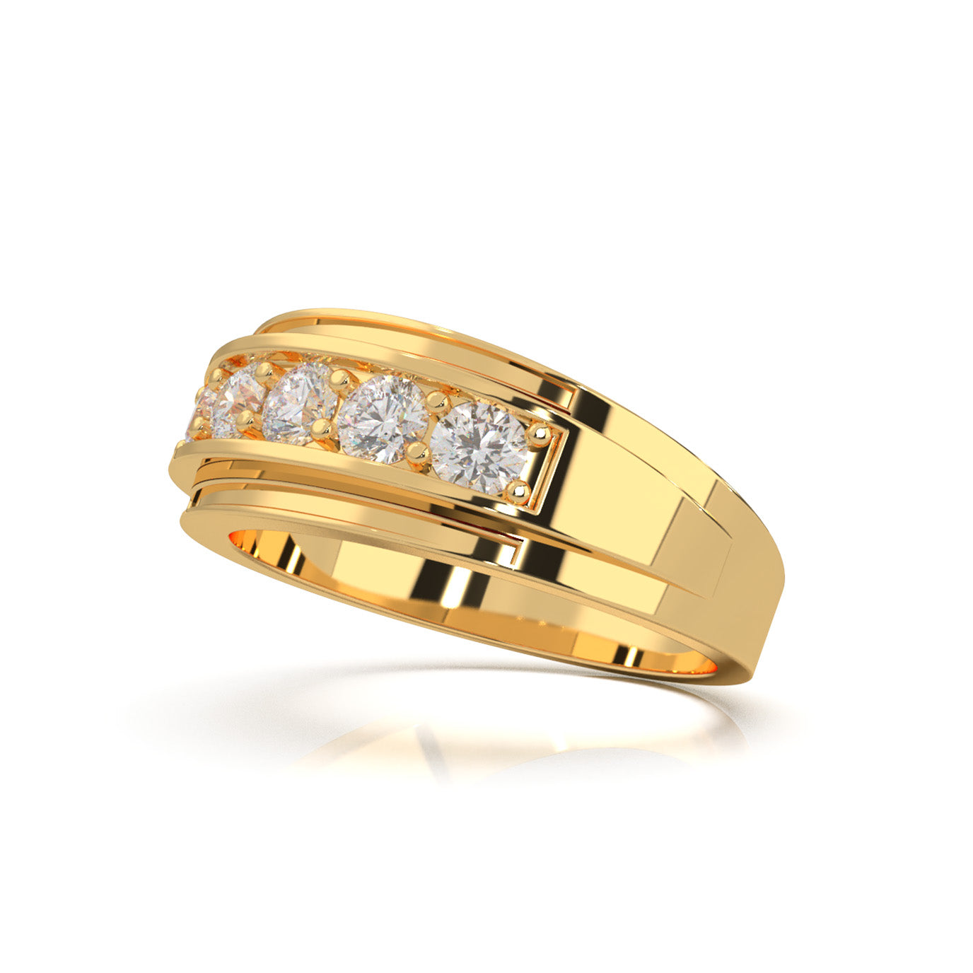 1.00 ct Moissanite Wedding Bands in 10k Yellow Gold
