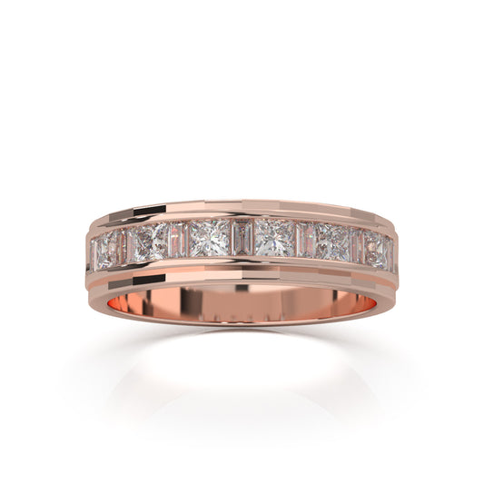 0.80 ct Moissanite Wedding Bands in 14k Rose Gold