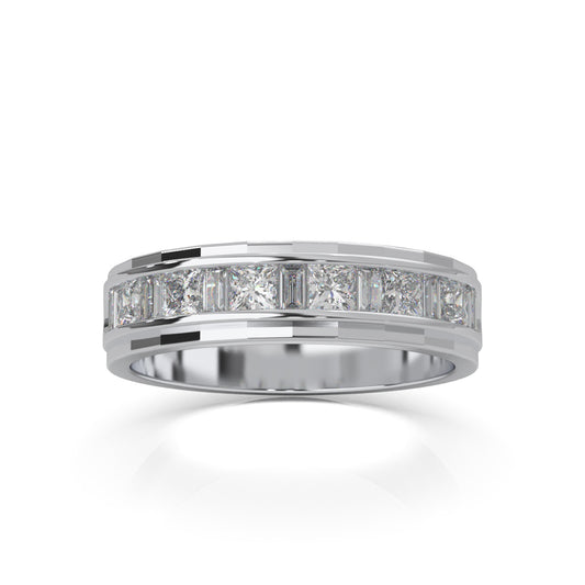 0.80 ct Natural Diamond Wedding Bands in 14k White Gold