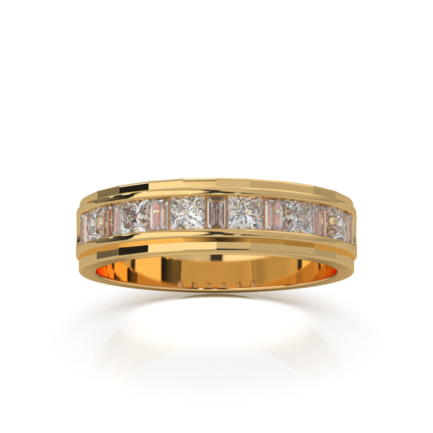 0.80 ct Moissanite Wedding Bands in 10k Yellow Gold