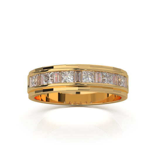 0.80 ct Natural Diamond Wedding Bands in 10k Yellow Gold