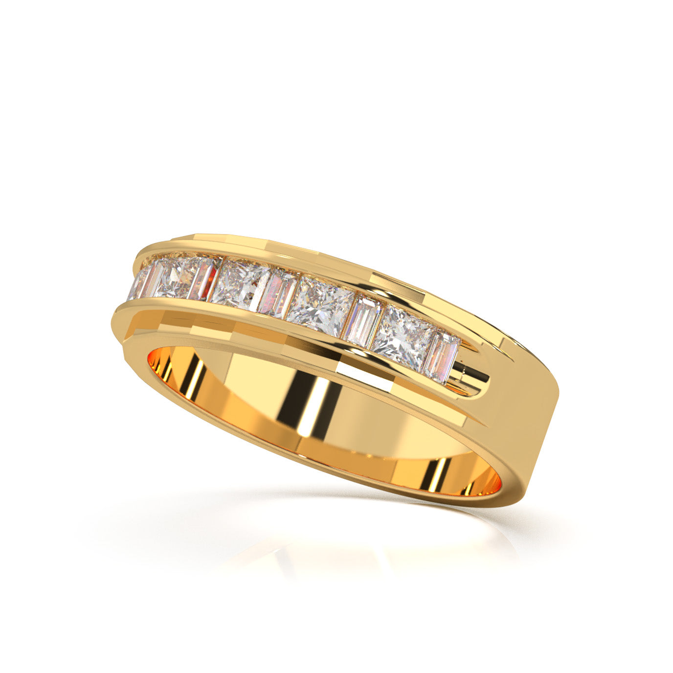 0.80 ct Natural Diamond Wedding Bands in 10k Yellow Gold