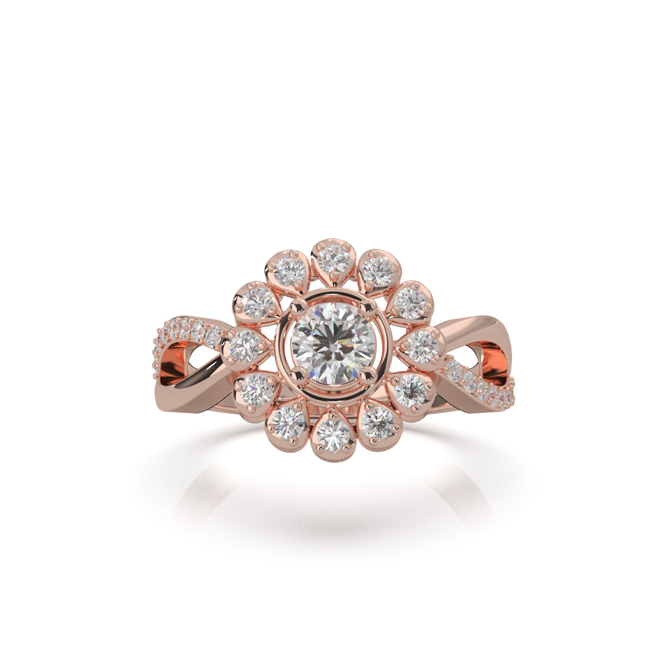 0.85 ct Moissanite Fancy Rings in 14k Rose Gold