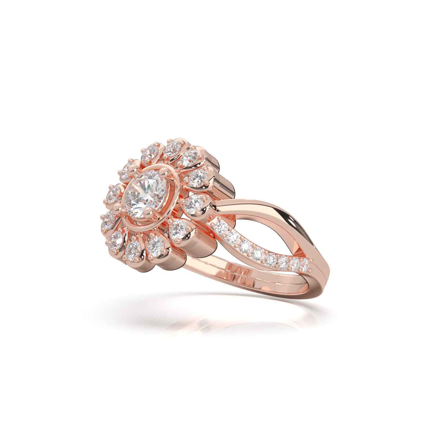 0.85 ct Natural Diamond Fancy Rings in 14k Rose Gold