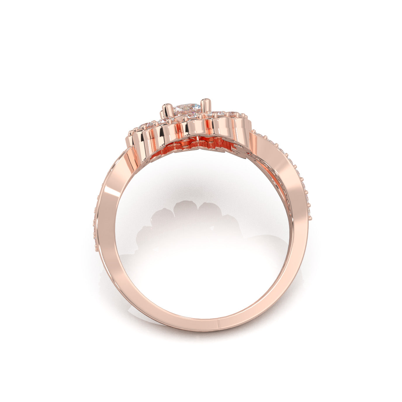 0.85 ct Natural Diamond Fancy Rings in 10k Rose Gold