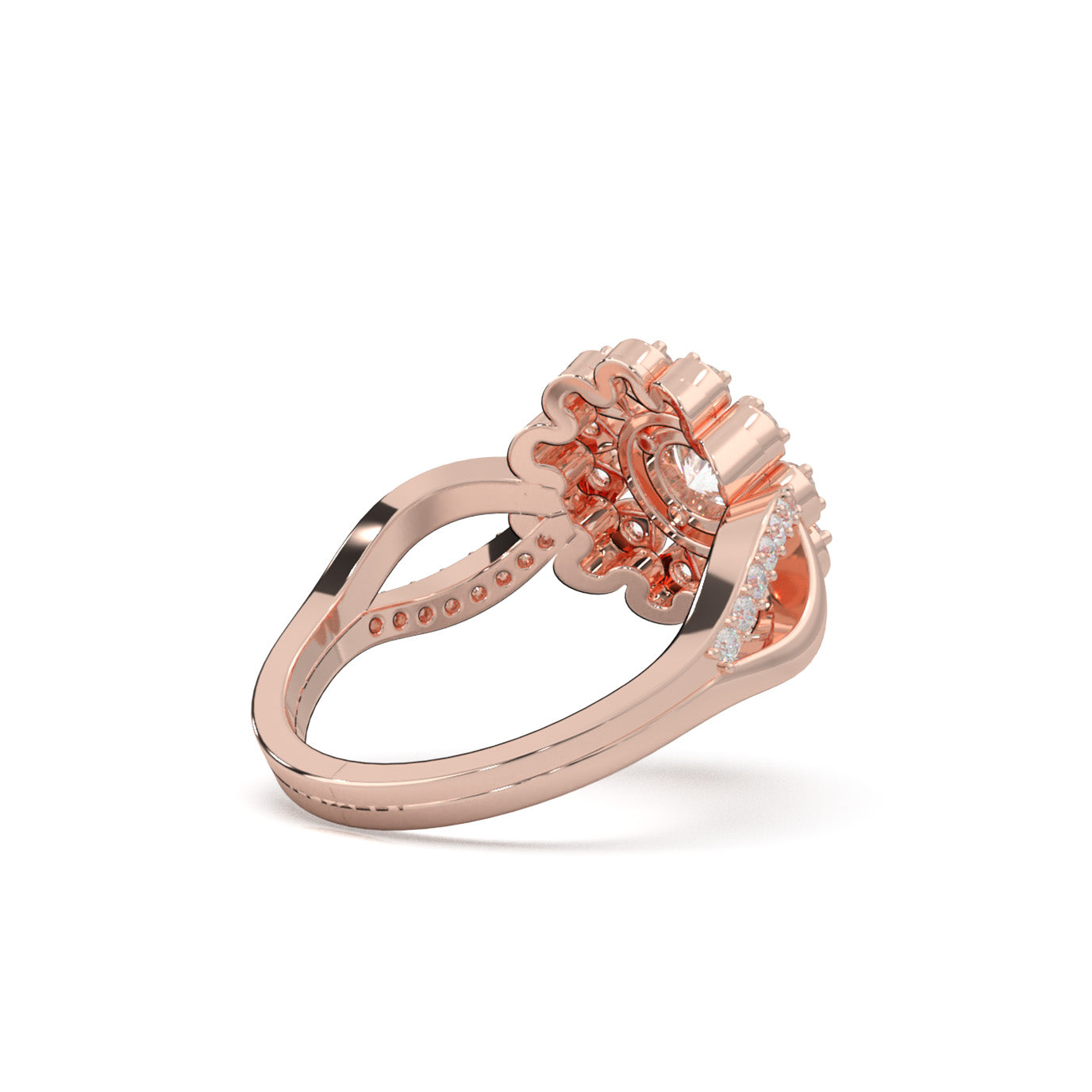 0.85 ct Natural Diamond Fancy Rings in 14k Rose Gold