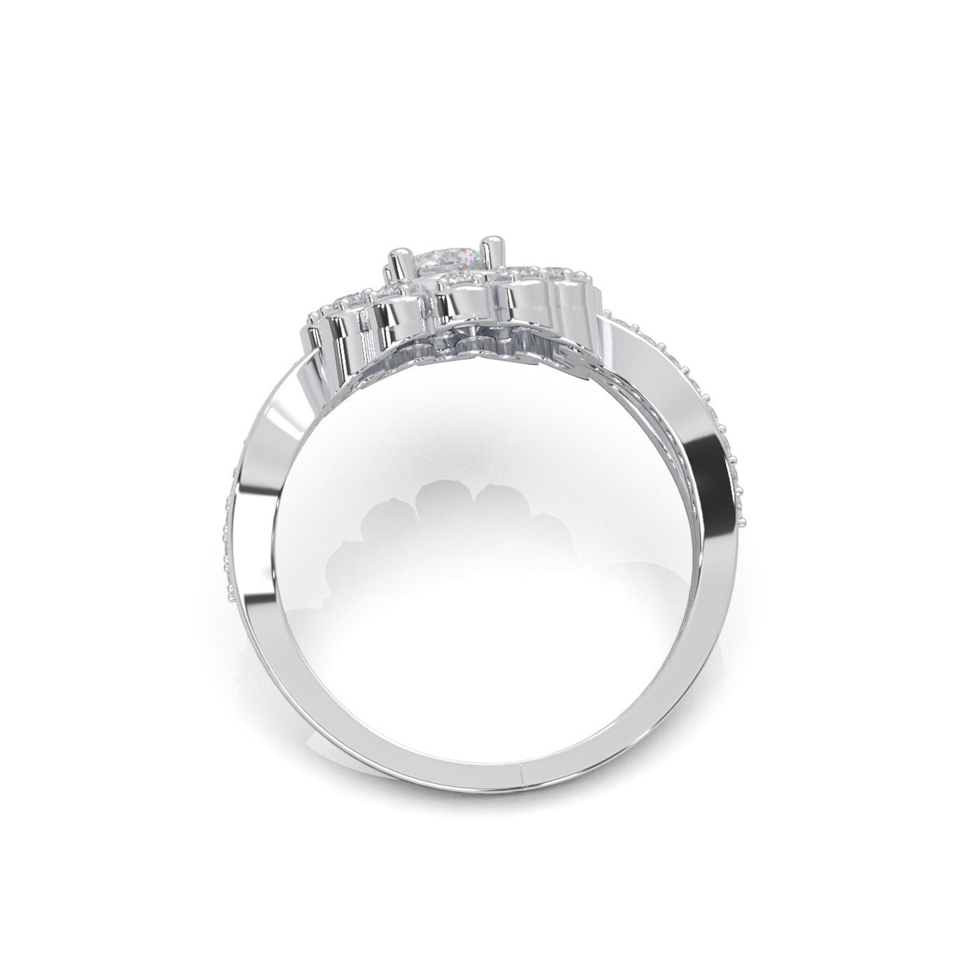 0.85 ct Lab Grown Diamond Fancy Rings in 14k White Gold