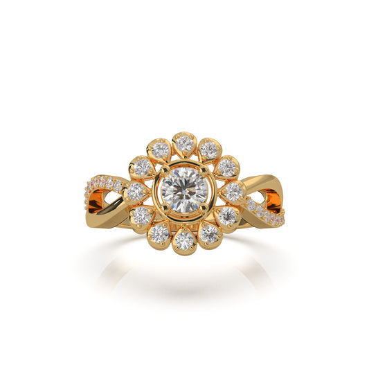0.85 ct Natural Diamond Fancy Rings in 14k Yellow Gold