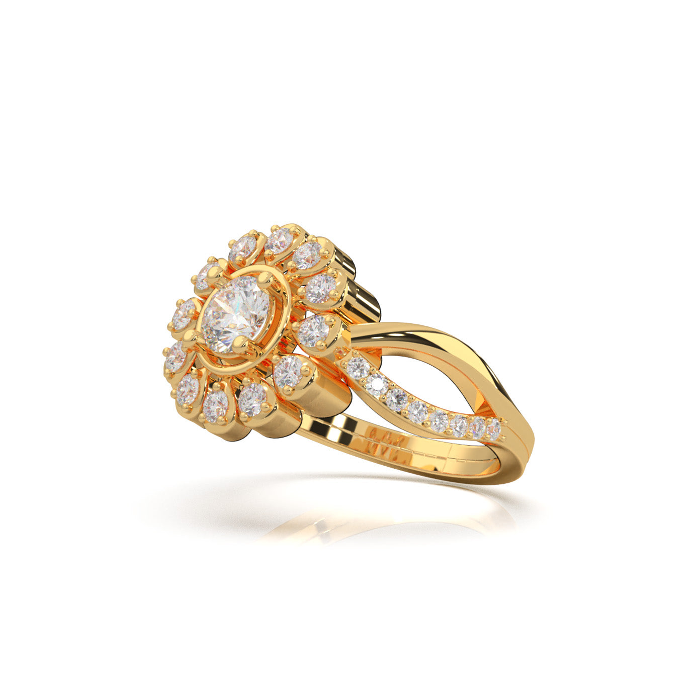 0.85 ct Natural Diamond Fancy Rings in 14k Yellow Gold