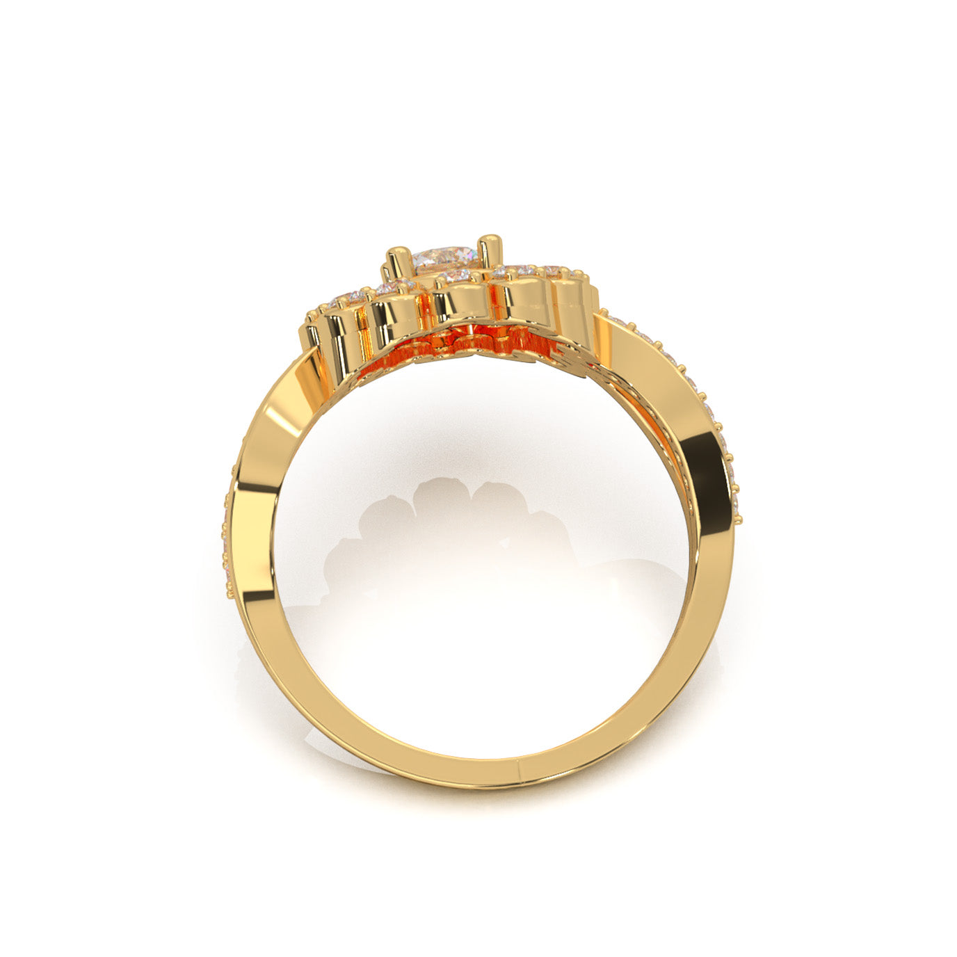 0.85 ct Natural Diamond Fancy Rings in 14k Yellow Gold