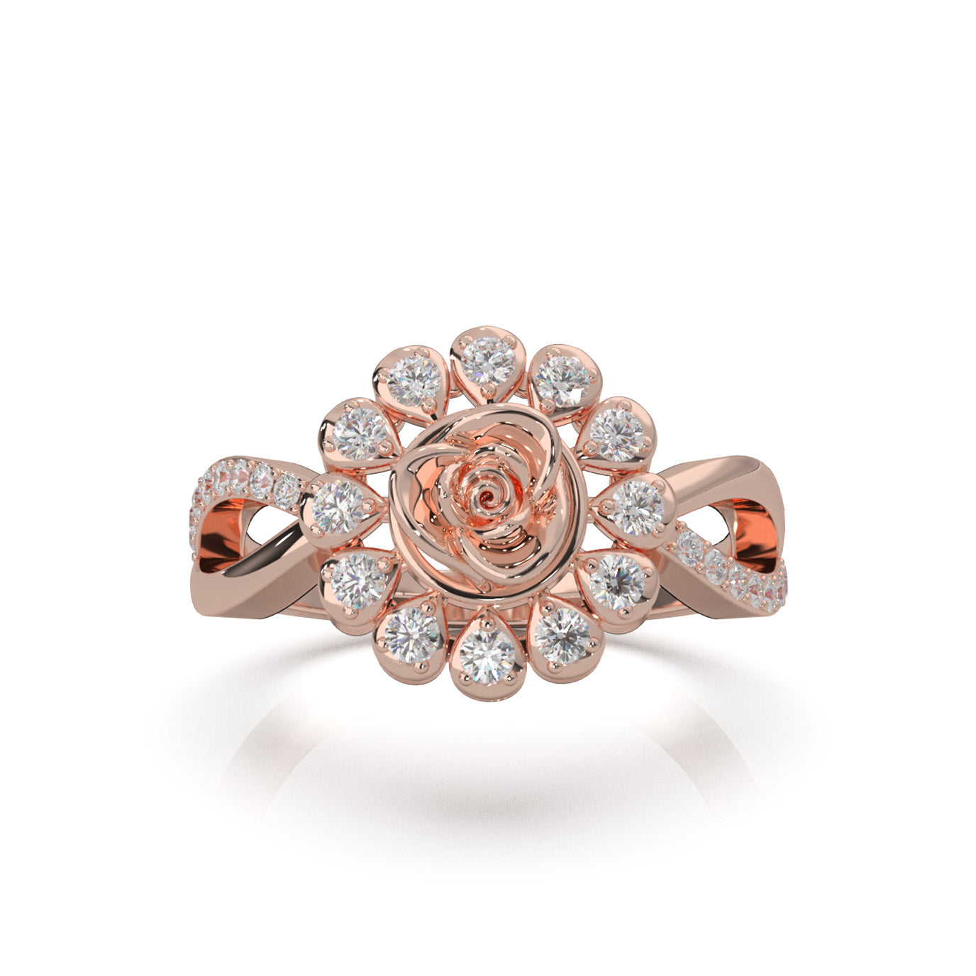0.50 ct Natural Diamond Fancy Rings in 10k Rose Gold