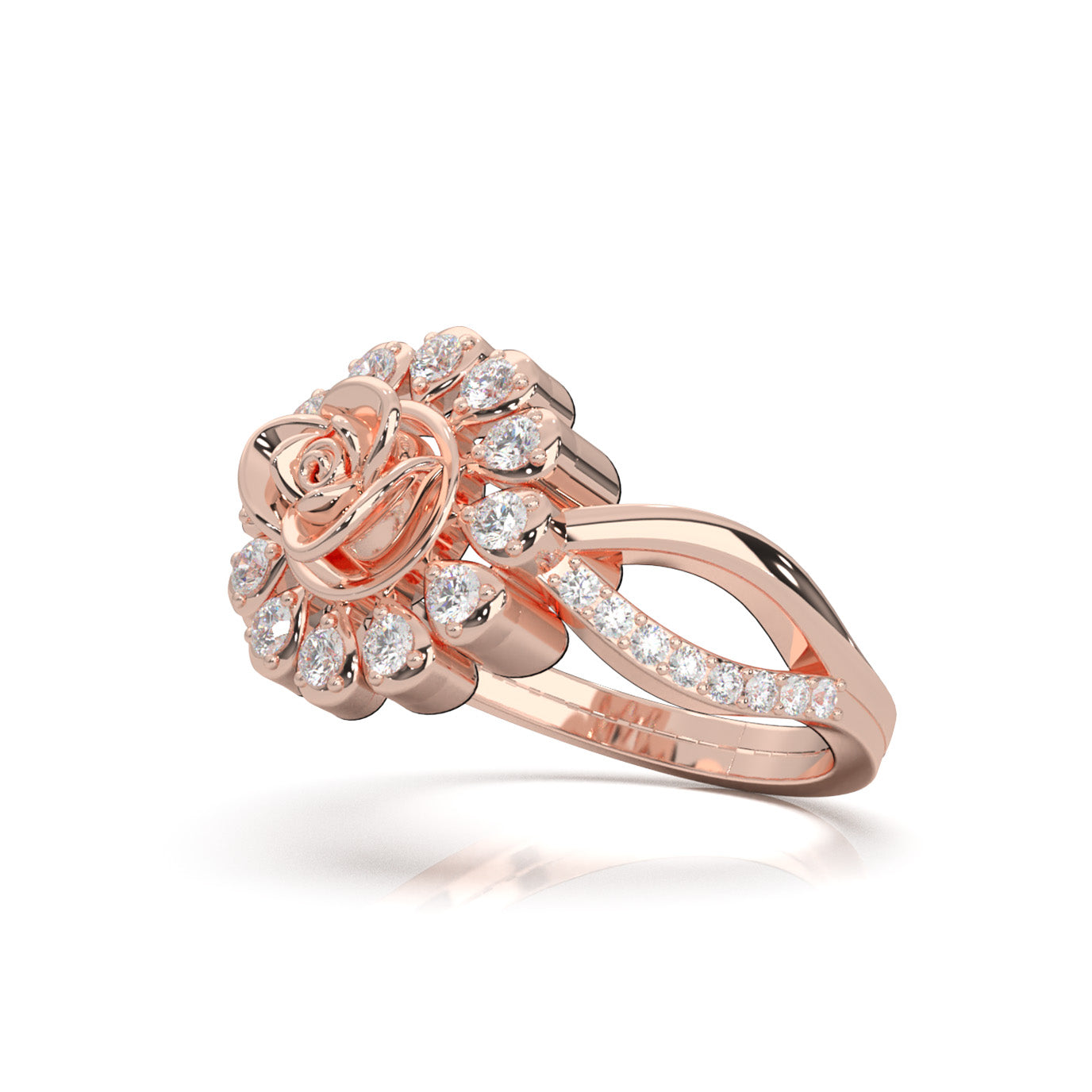 0.50 ct Moissanite Fancy Rings in 10k Rose Gold