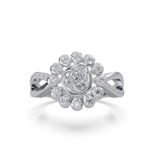 0.50 ct Moissanite Fancy Rings in 14k White Gold