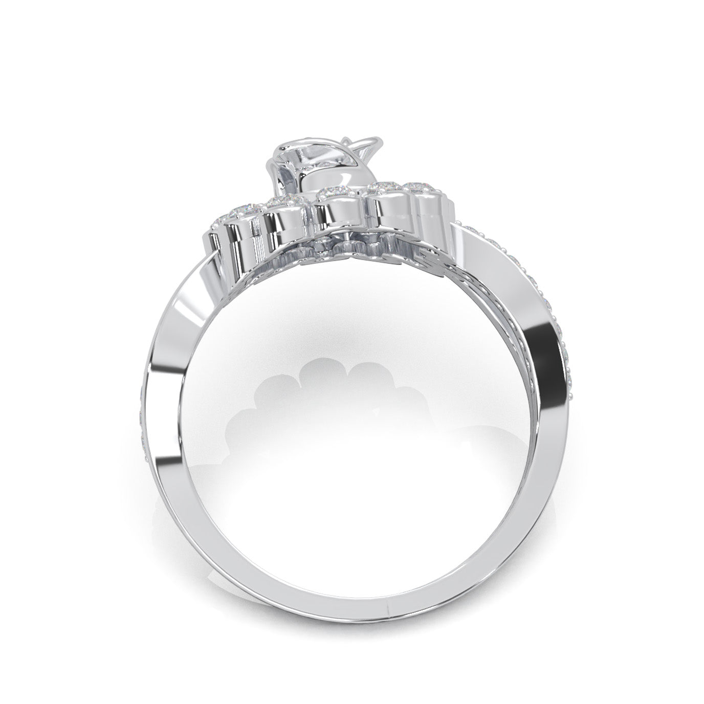 0.50 ct Natural Diamond Fancy Rings in 14k White Gold