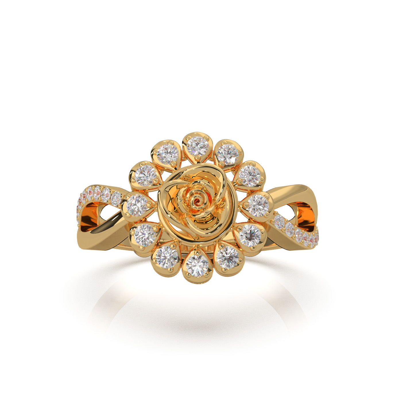 0.50 ct Moissanite Fancy Rings in 14k Yellow Gold