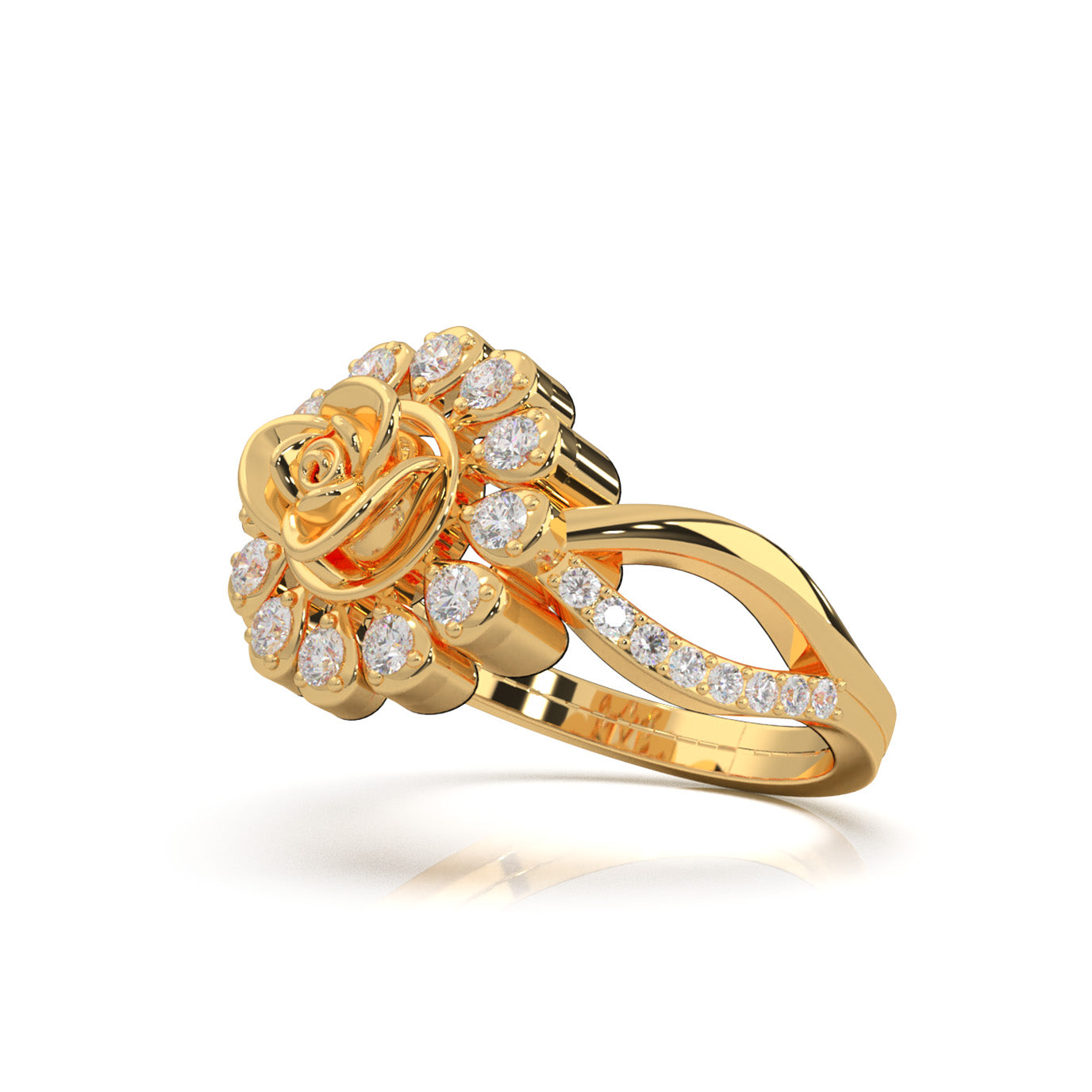 0.50 ct Moissanite Fancy Rings in 14k Yellow Gold