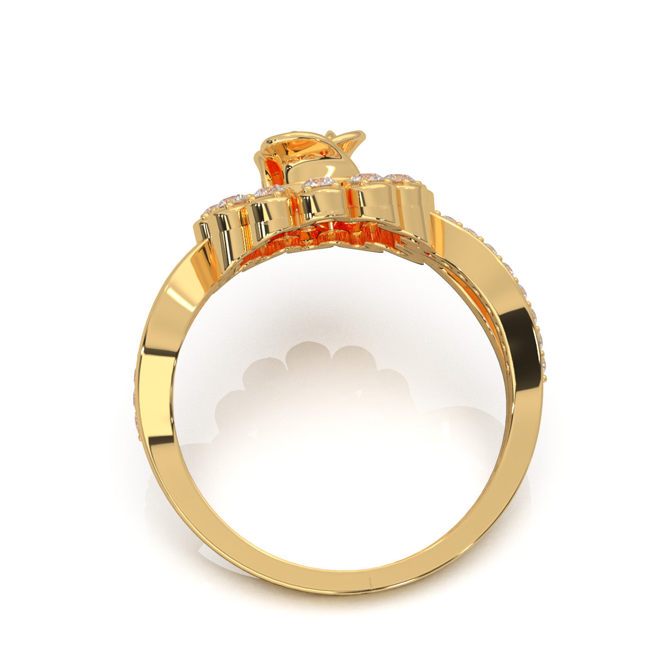 0.50 ct Moissanite Fancy Rings in 14k Yellow Gold