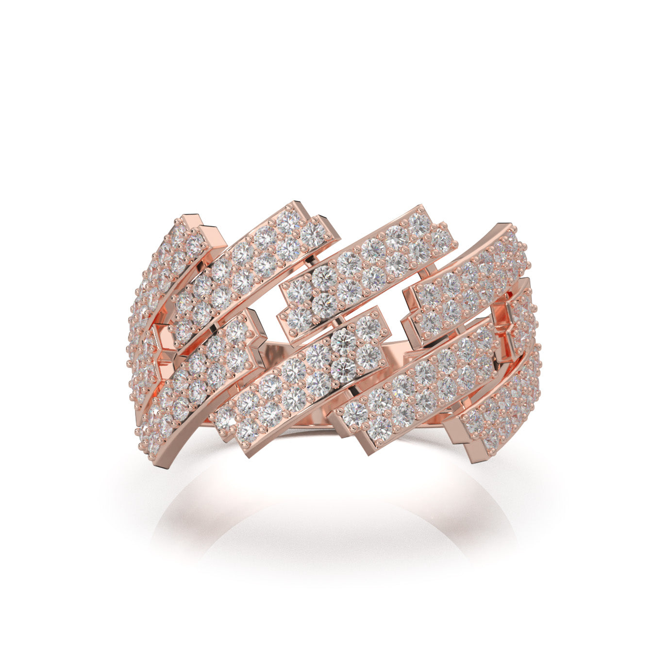 1.30 ct Natural Diamond Wedding Bands in 14k Rose Gold