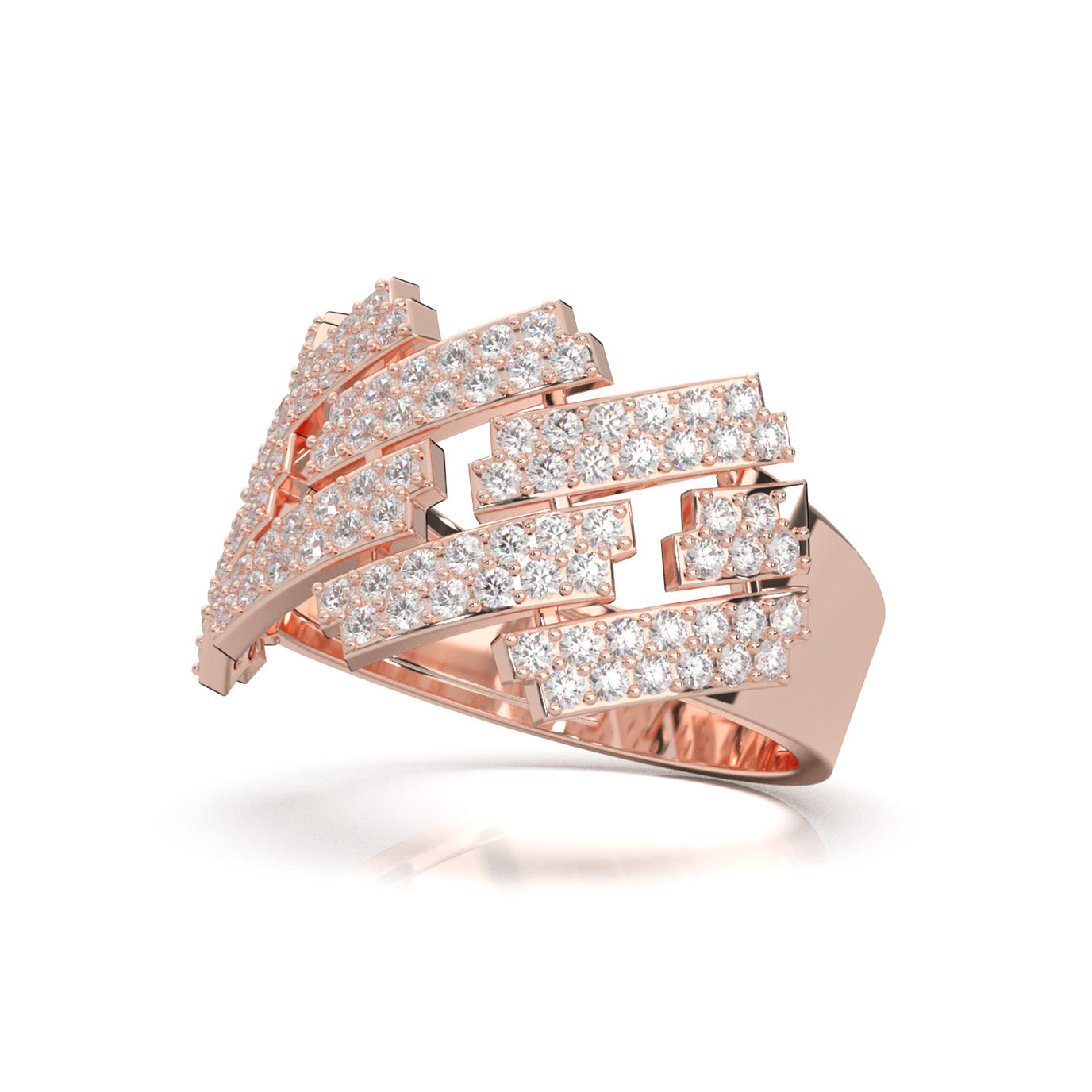 1.30 ct Natural Diamond Wedding Bands in 14k Rose Gold