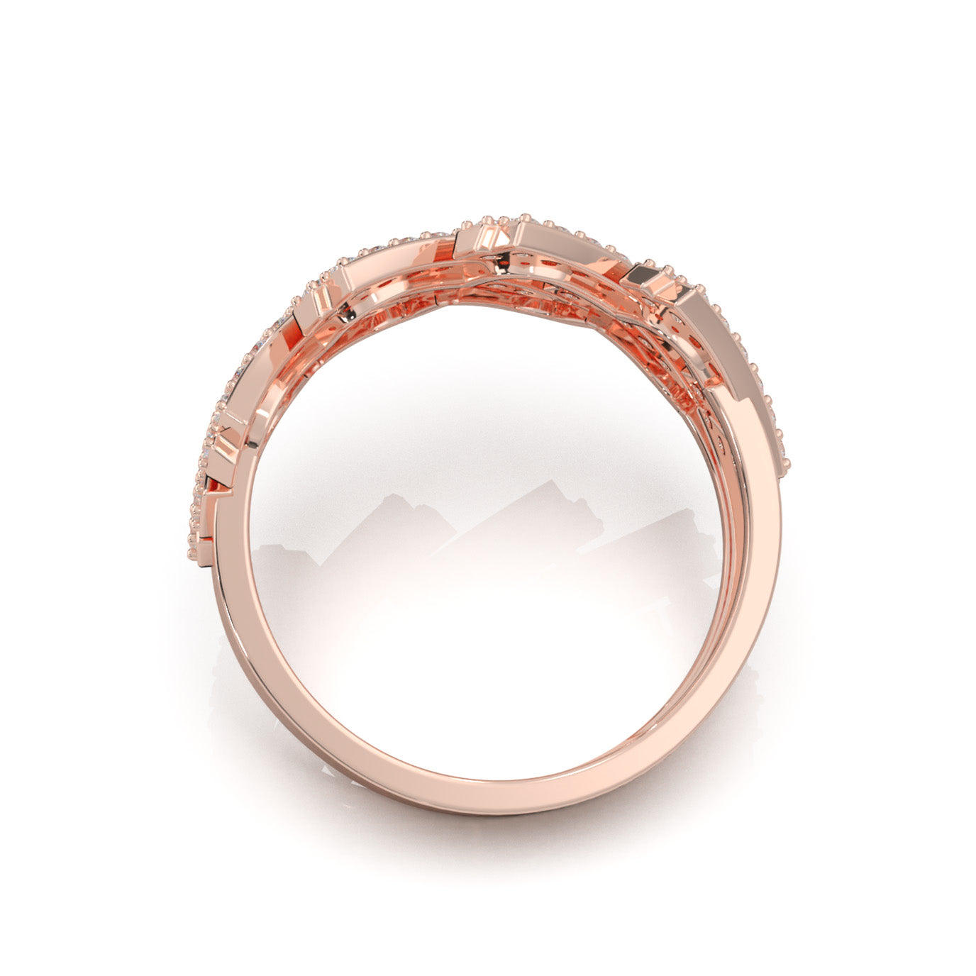 1.30 ct Moissanite Wedding Bands in 10k Rose Gold